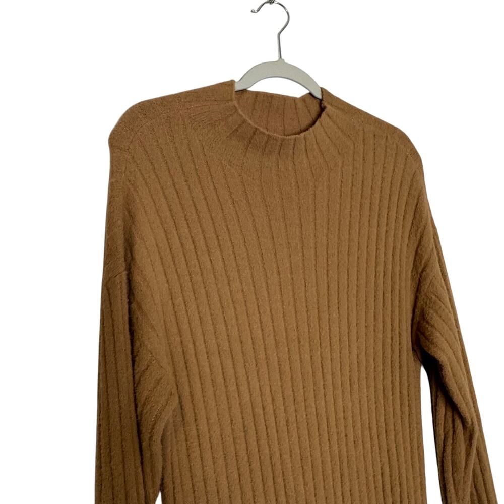 Aerie Ribbed Knit Long Sleeve Sweater Dress Brown Cozy Fall Outfit NWOT Medium - Picture 3 of 6